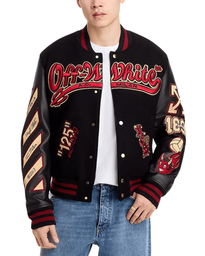 Off White Ac Milan Black Varsity Jacket
